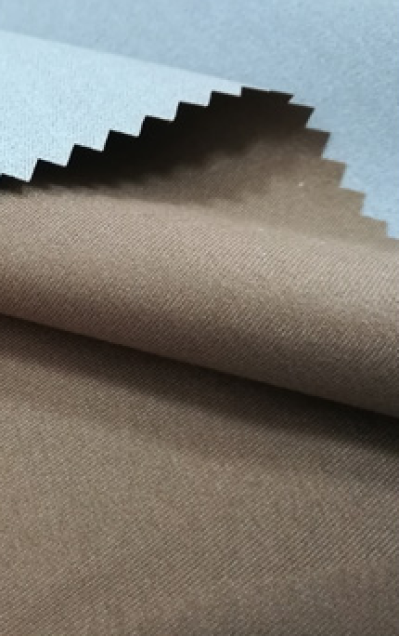 JS-DGAI  斜紋磨毛桃皮絨PU白  戶外防水塗層布料 沖鋒衣棉服裝面料 細節-3